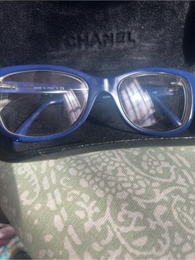 Authentic CHANEL Royal Blue Oval Optical Glasses